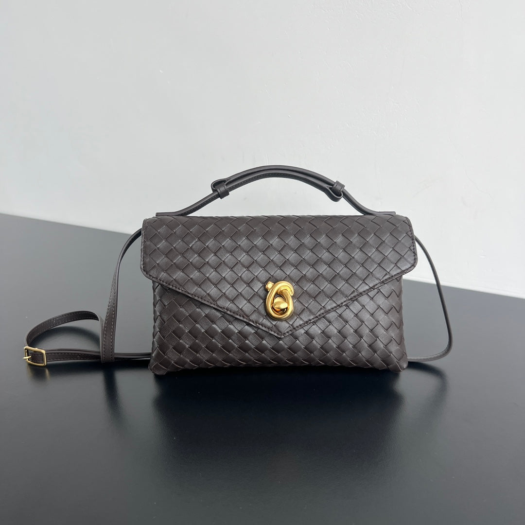 BV Knot Lock 25cm Bag Intecciato Leather 539793
