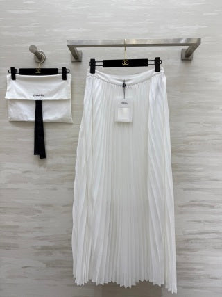 CC 25 Braided Vest And Pleated Skirt Multicolor Imported Fabric