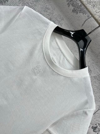 Loewe 25 Hollow Lace Short Sleeves t-shir Cotton