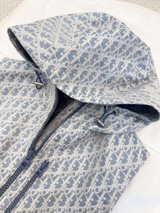 CD 25 Monogram Set Blue Jacquard Fabric
