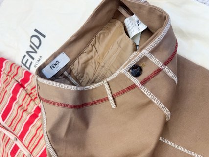 Fendi 25 Hip Skirt Khaki Cotton