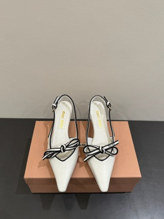 Miu slingback pump white leather