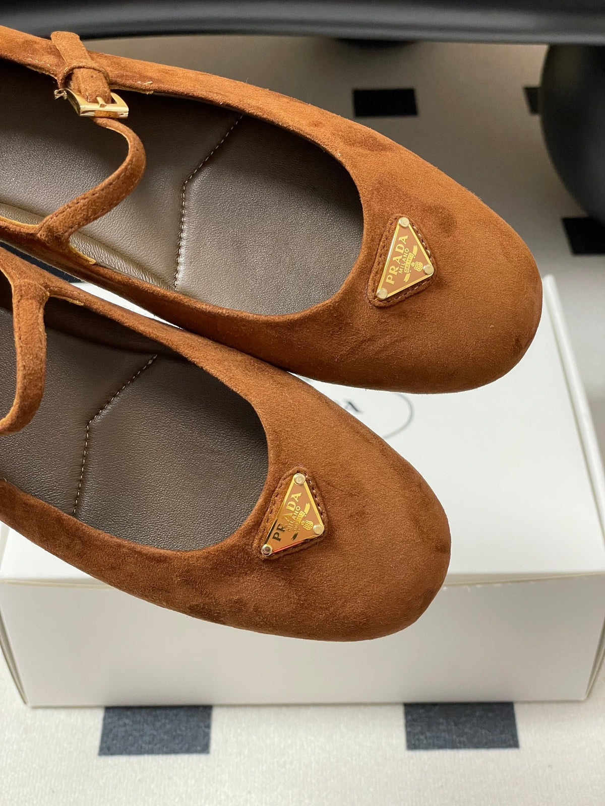 Prada 2026 Ballet Flat Suede Sheepskin Silk 715617