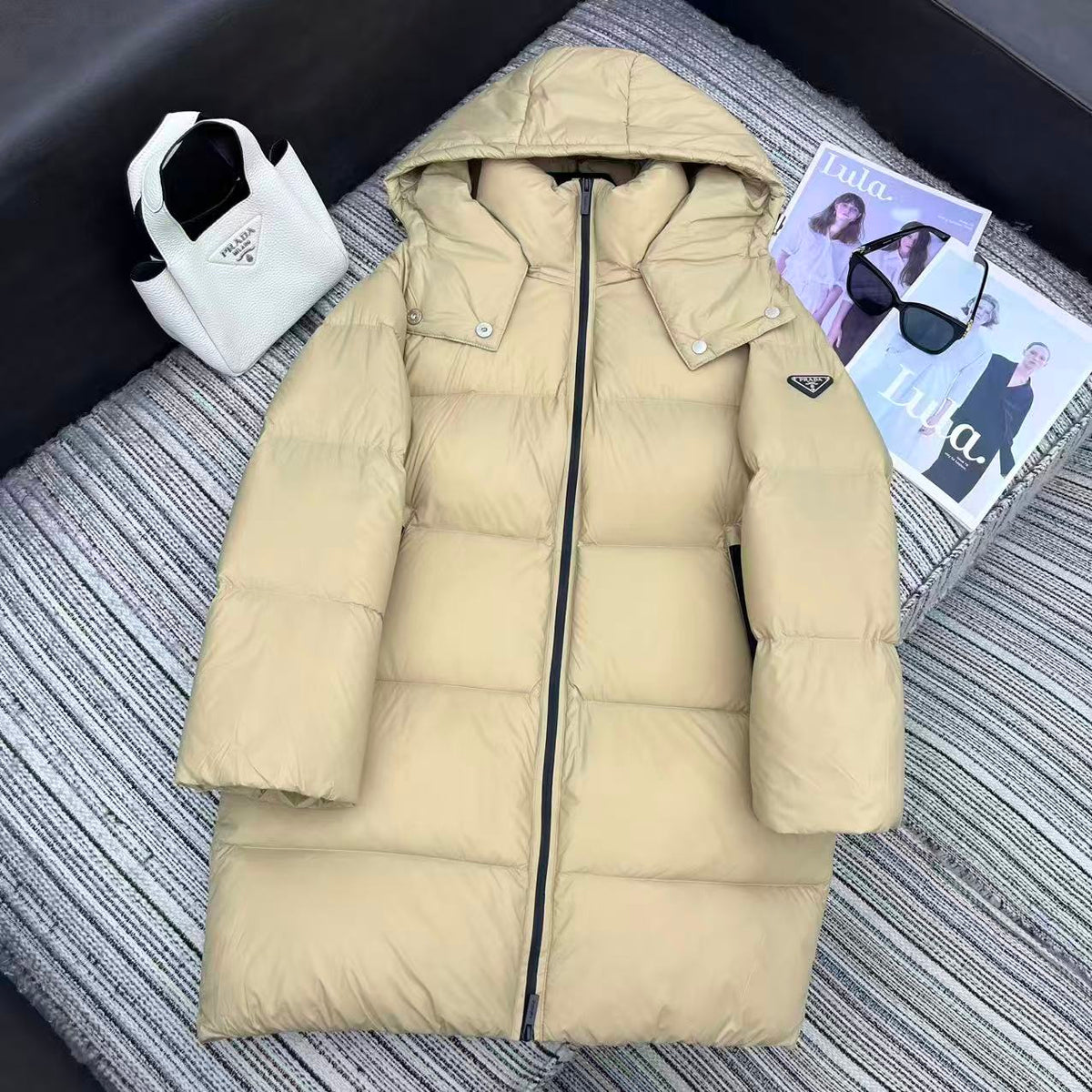 Prada 2025 Long Jacket Re-Nylon Down 322412