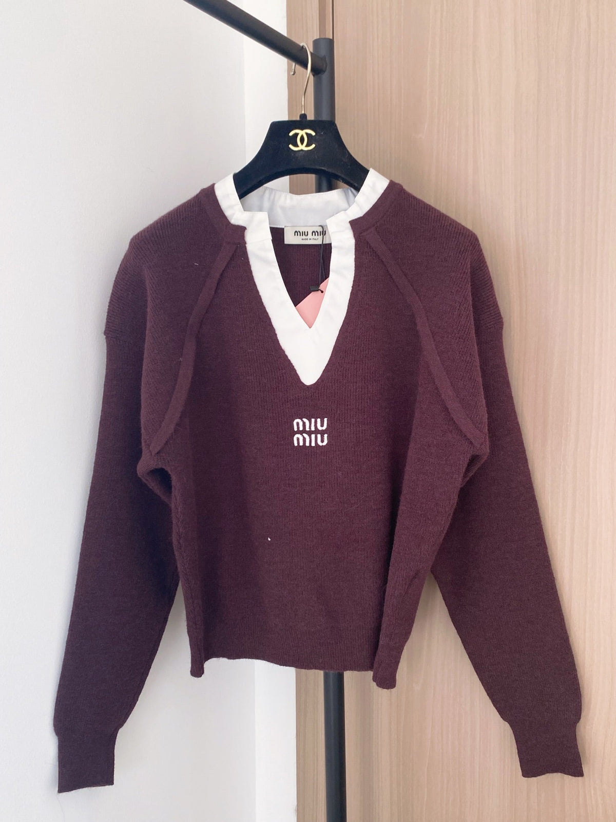 Miumiu 2025 V-neck Sweater Wool