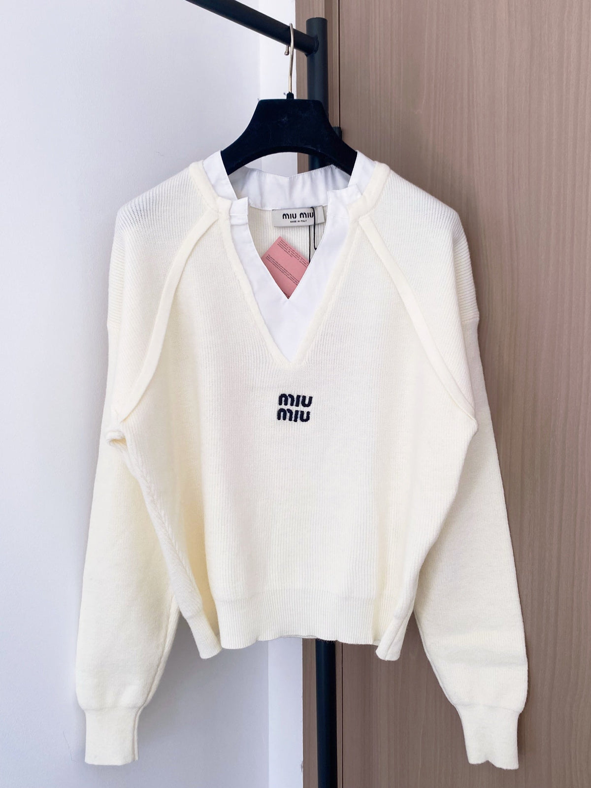 Miumiu 2025 V-neck Sweater Wool