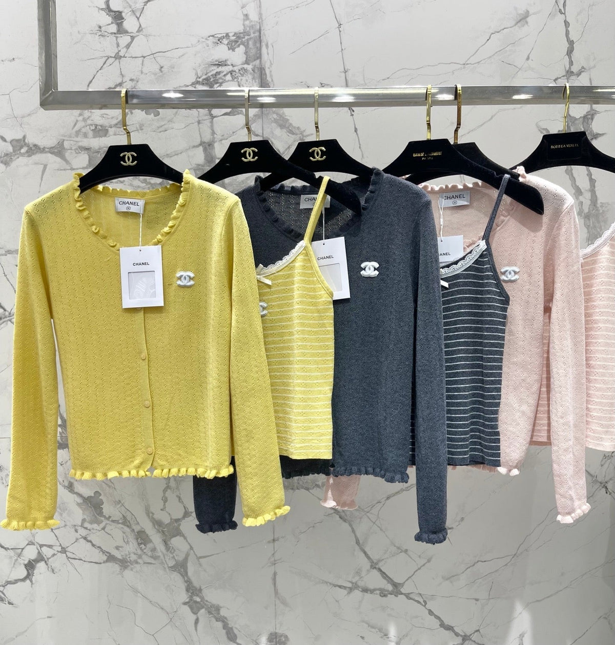 Chanel 2026 Striped Knitwear Two-Piece Set Wool