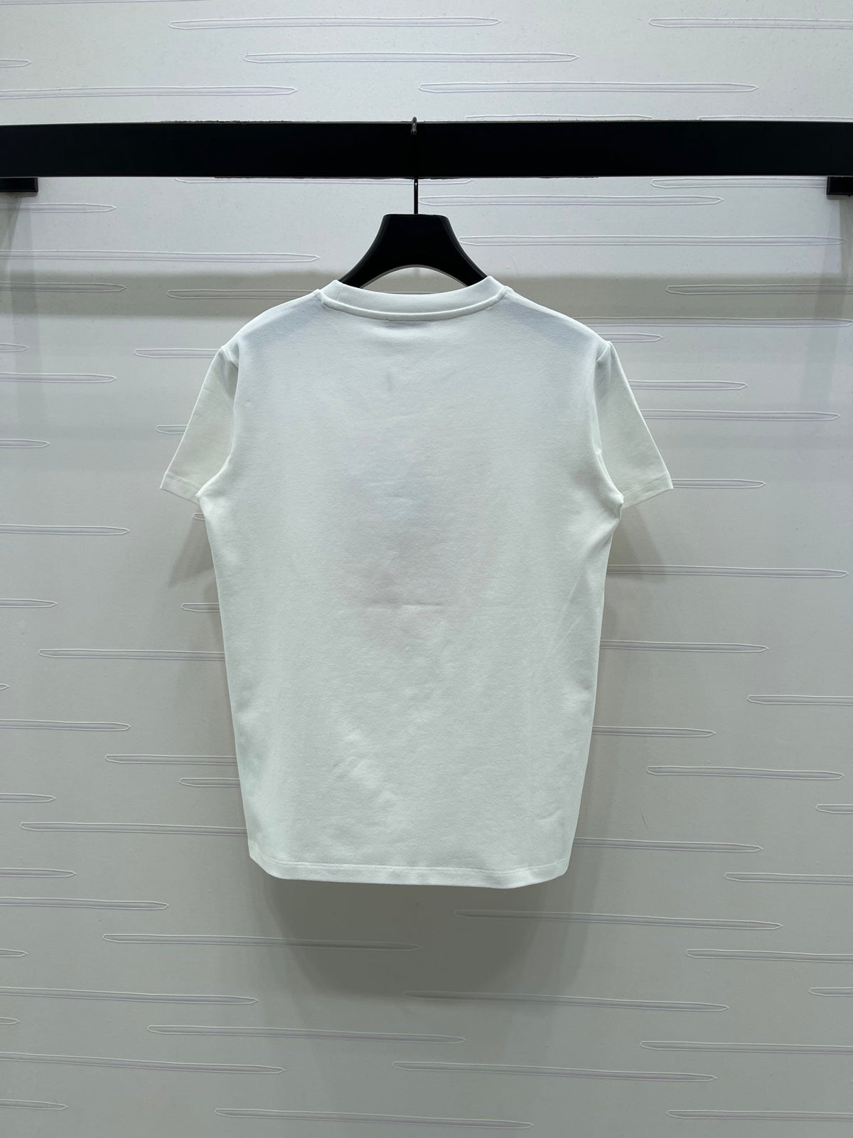 Miumiu 2026 Letter Crew Neck Short-sleeved T-shirt Red and White Cotton