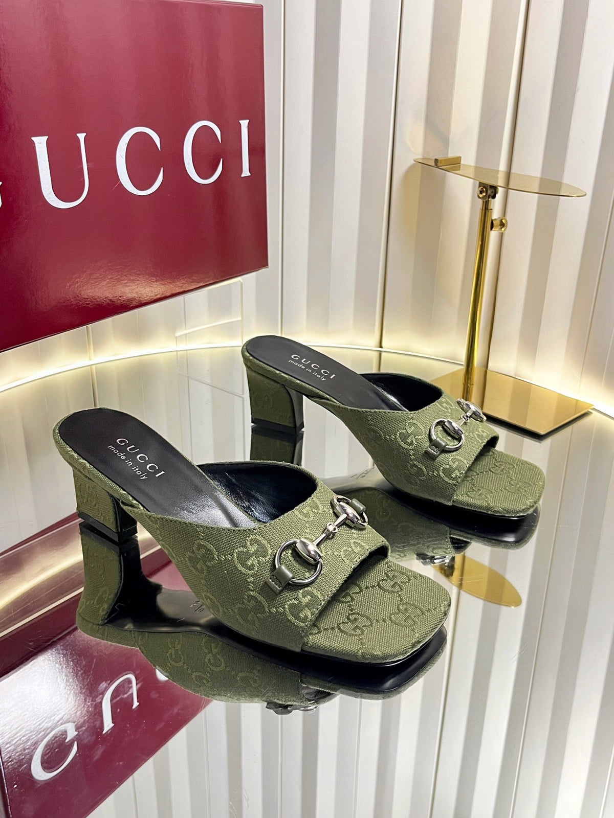Gucci 2026 Slide Sandals 50mm Monogram Canvas 768119