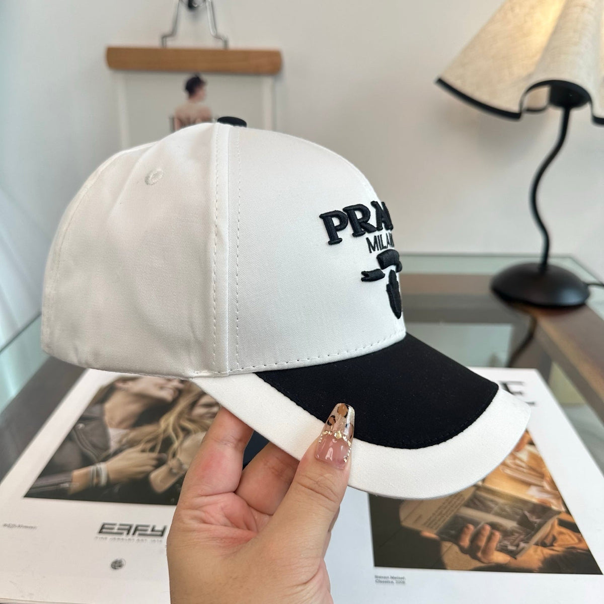 Prada Classic Triangle Logo Baseball Cap Cotton 262253