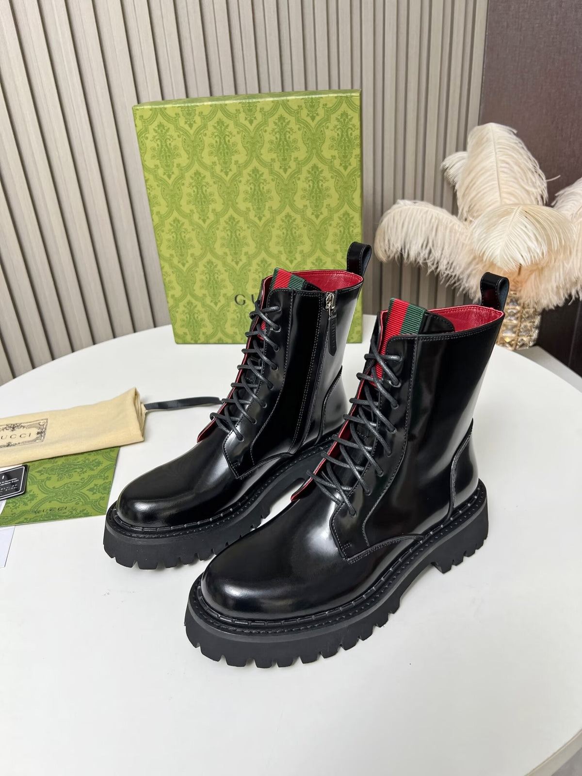 Gucci 2026 Platform Ankle Boots 50mm Cowhide 926686