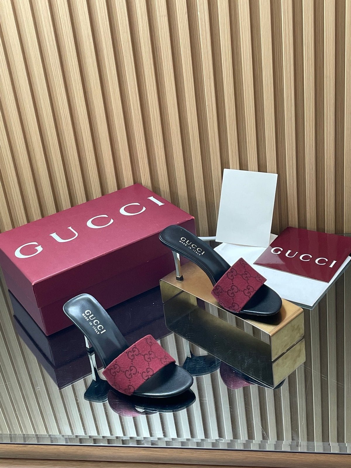 Gucci 2026 Women's GG High-Heeled Sandals 85mm Canvas Leather 765430