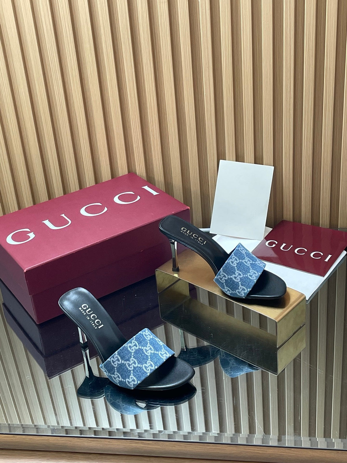 Gucci 2026 Women's GG High-Heeled Sandals 85mm Canvas Leather 765430