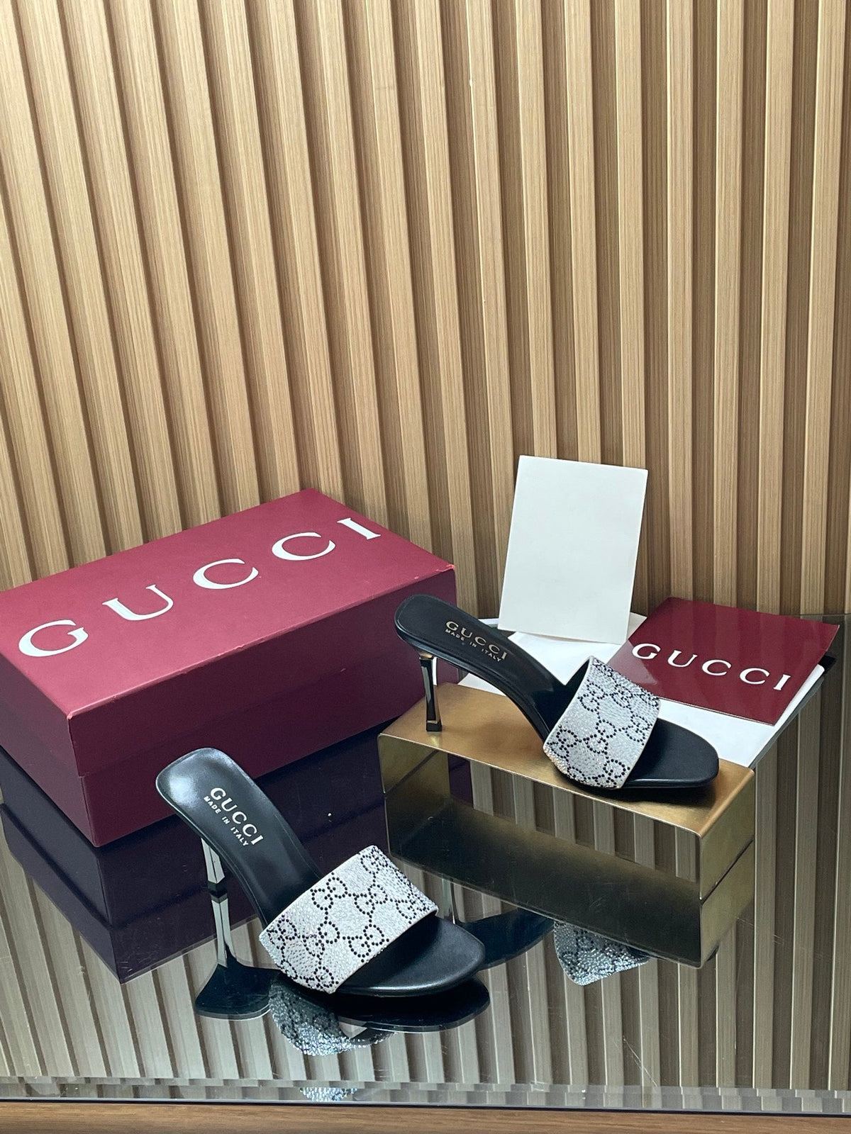 Gucci 2026 Women's GG High-Heeled Sandals 85mm Canvas Leather 765430