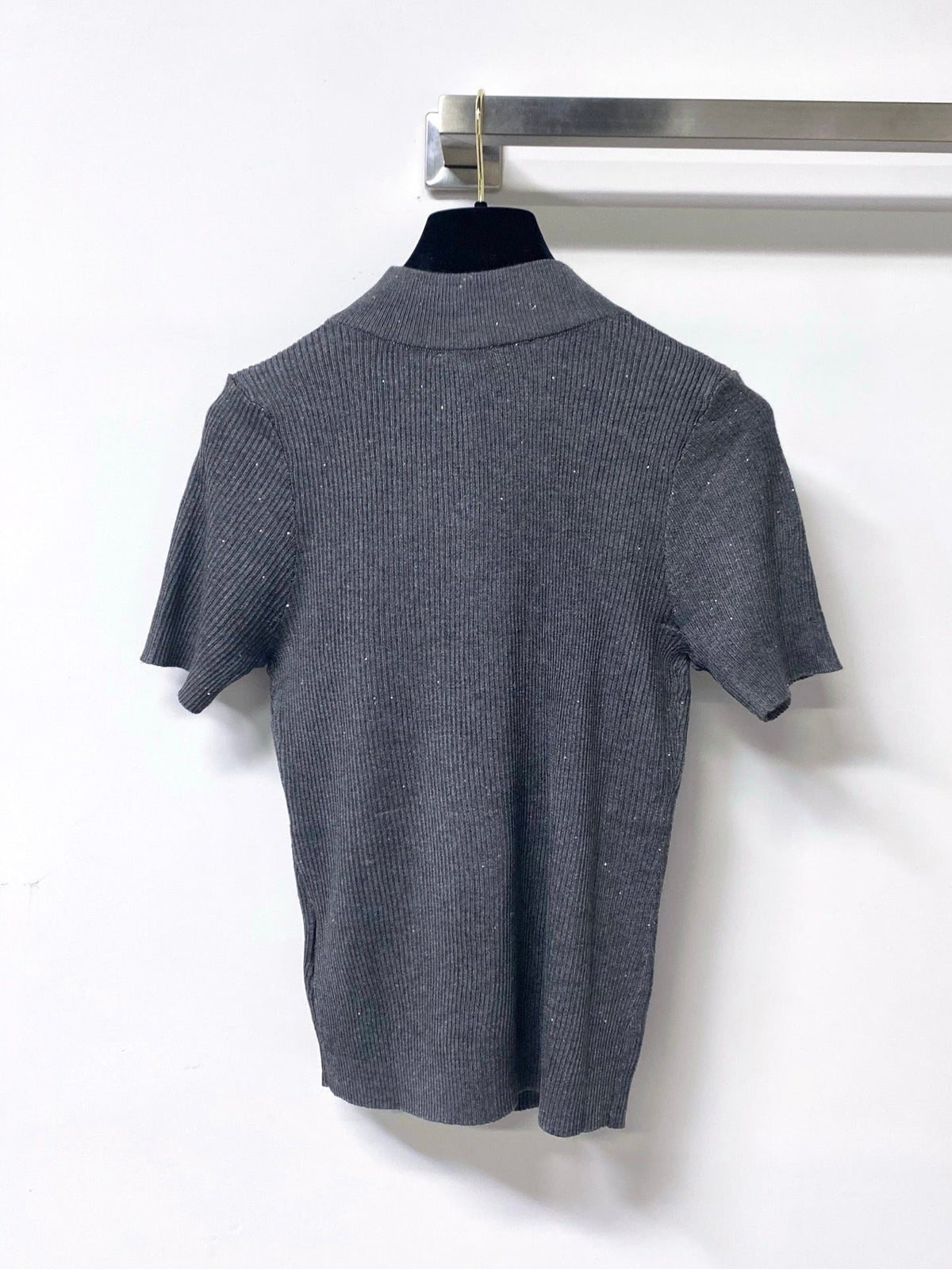 Chanel 2026 Short-Sleeved Shirt Glitter Detail Tencel 439810
