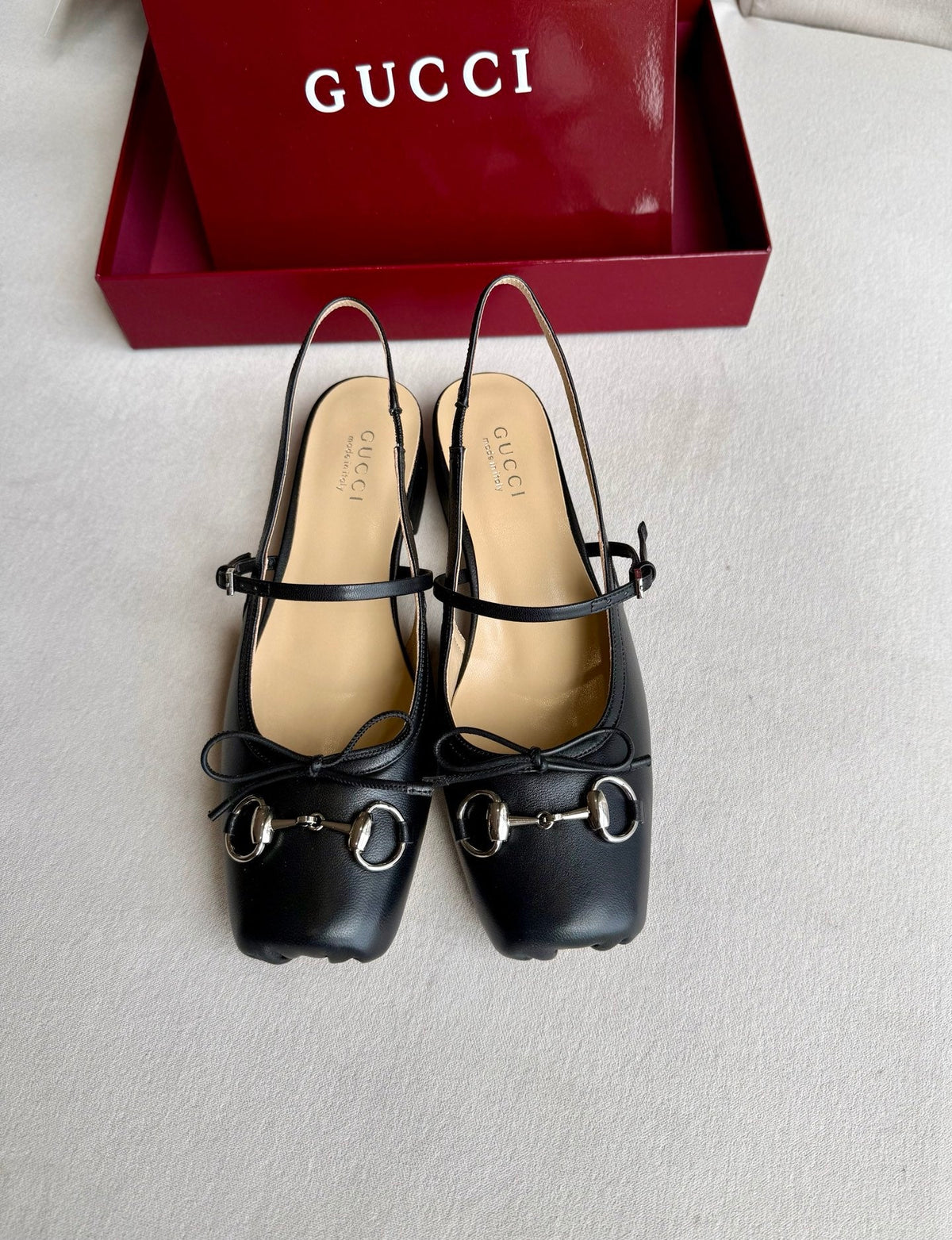 Gucci 2026 Horsebit Slingback 25mm Canvas Leather 938363