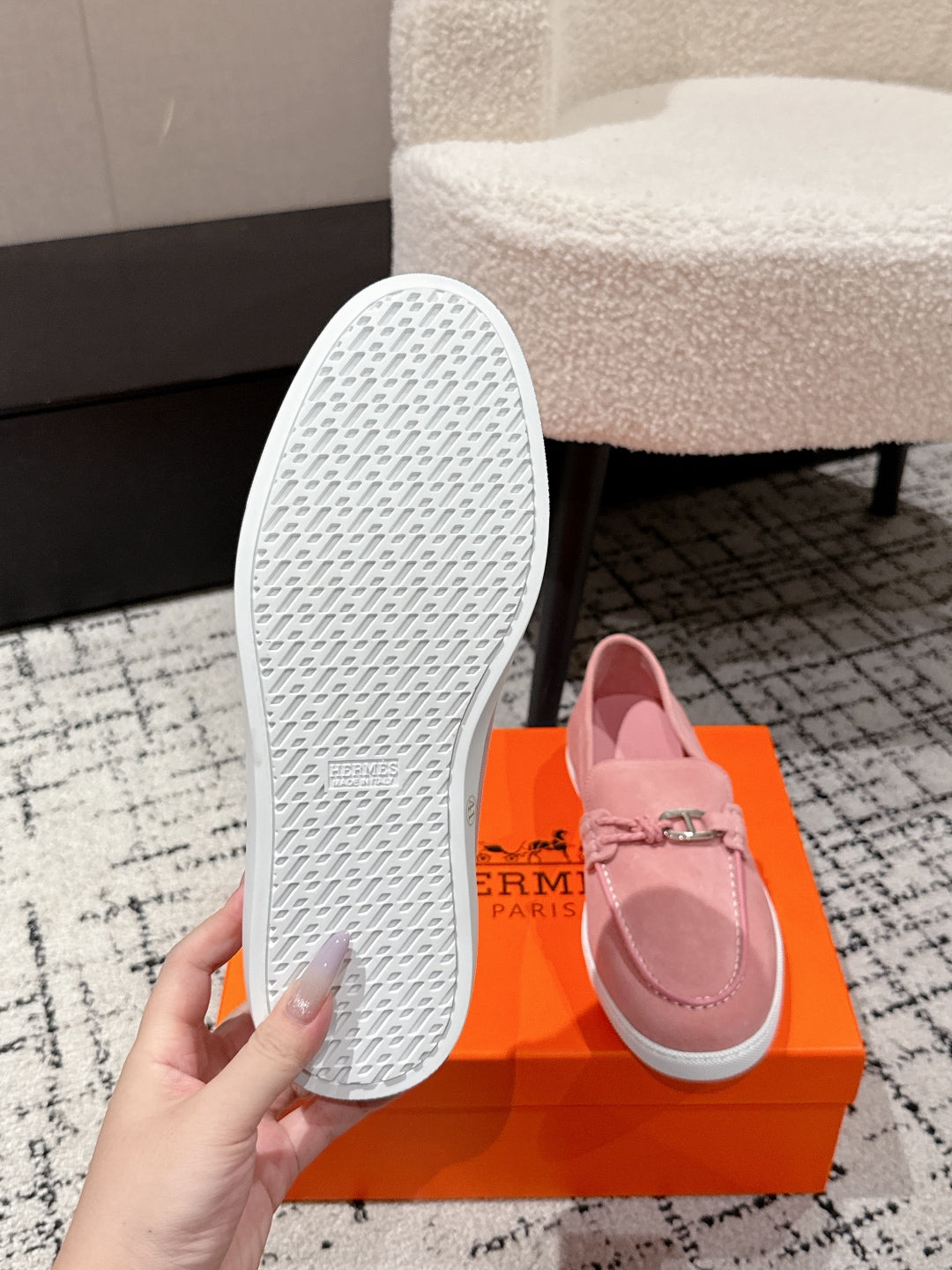 HM 25 Mocassim lgnacio Loafer Pink Cowhide 377590