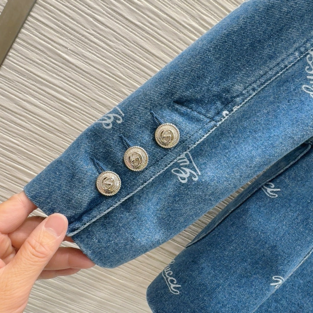Gucci 2025 Denim Jacket Blue Cotton