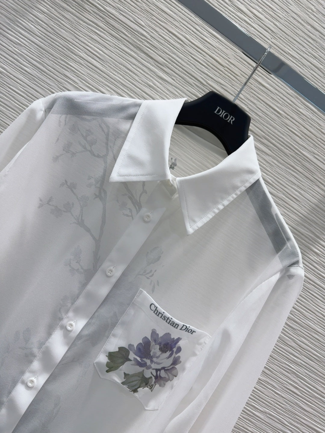 CD 25 Slightly Transparent Shirt White Polyester