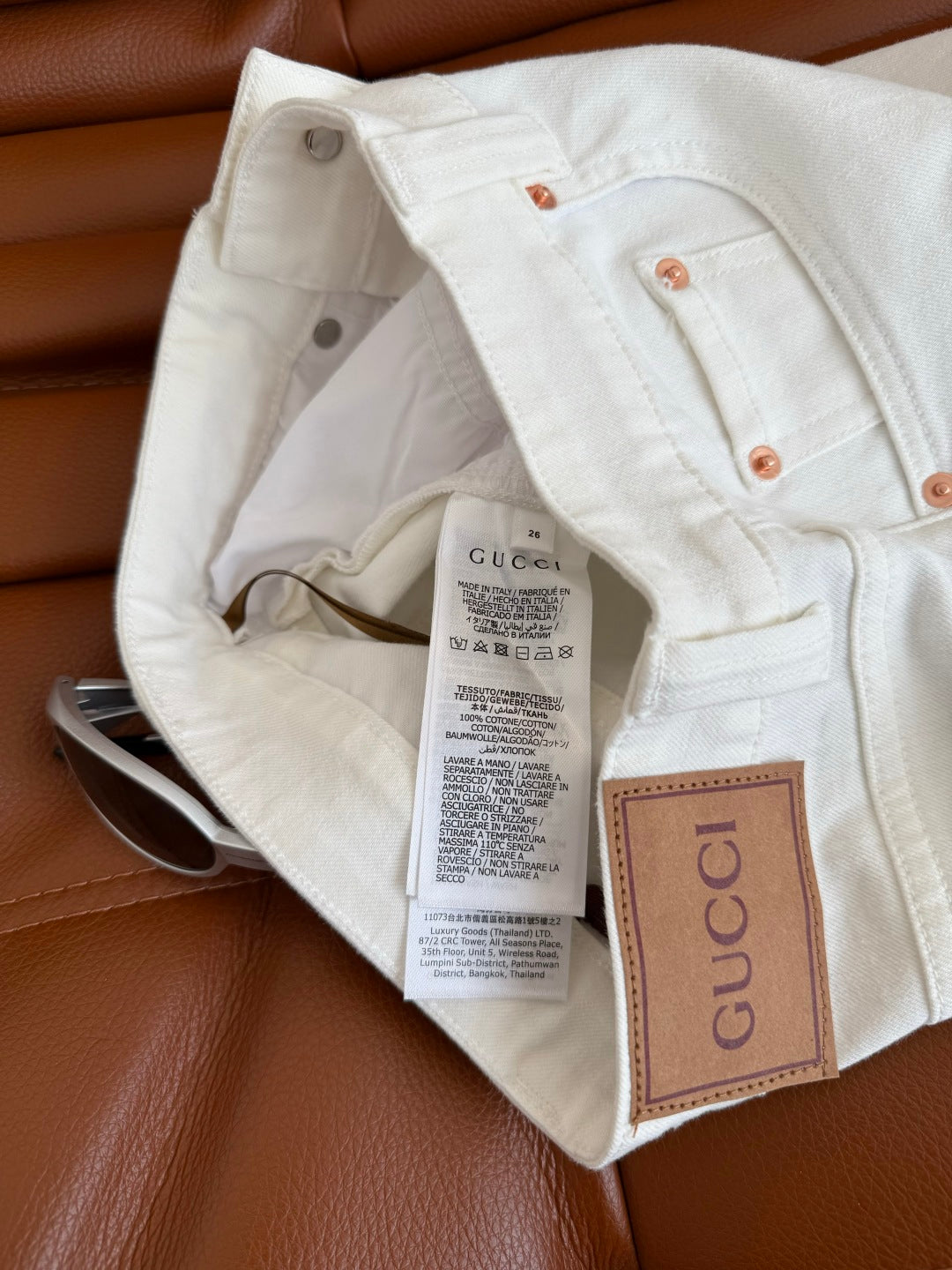 Gucci 25 Lazy Skinny Jeans White Cotton