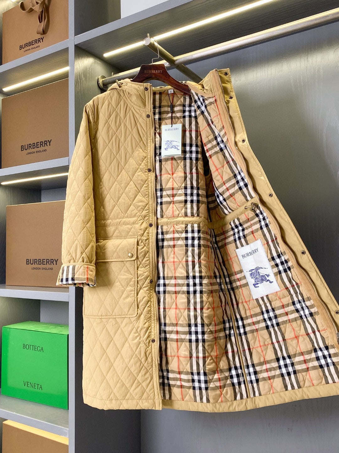 Bur 25 Quilted Long Coat Polyester 306171