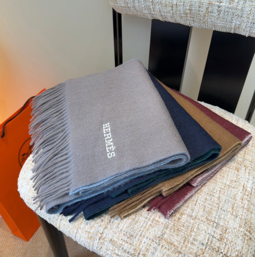 HM Scarf 190 CM Gray Wool 969493