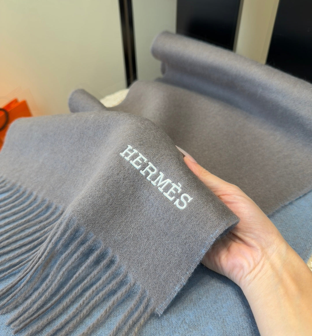 HM Scarf 190 CM Gray Wool 969493