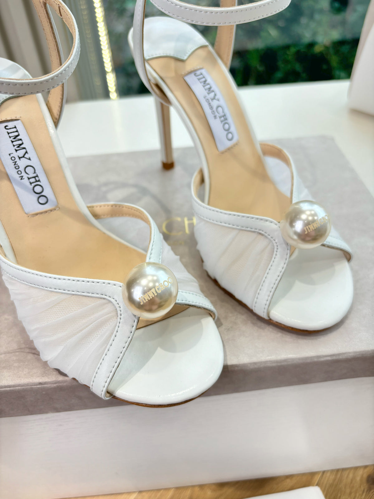 Jimmy 26s Platform Sandal 100 White Mesh Sheepskin 604107