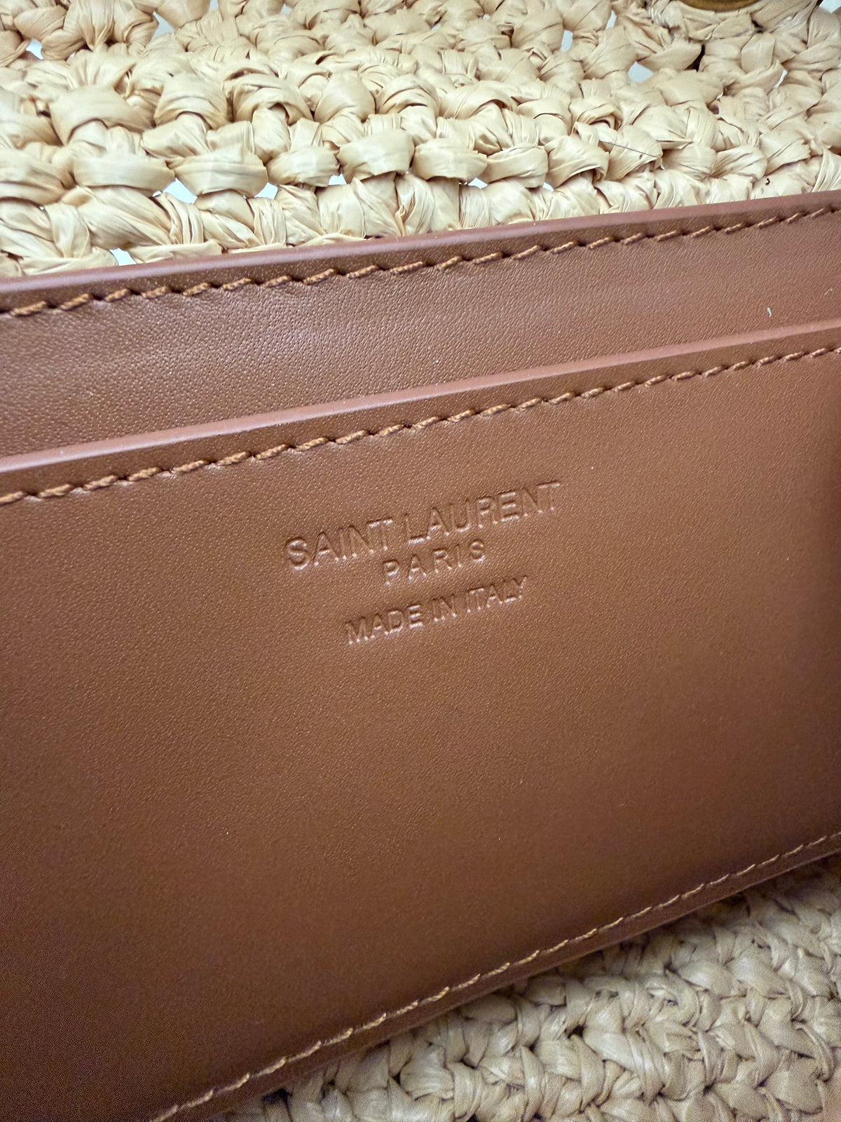 YSL 2026 Loulou Mini Shoulder Bag Raffia