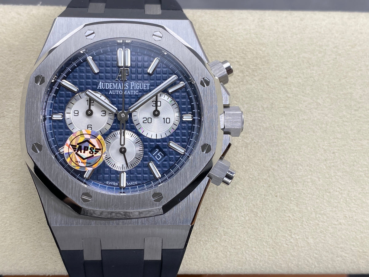 Audemars Piguet Royal Oak Chronograph 41mm Blue Dial Rubber Strap