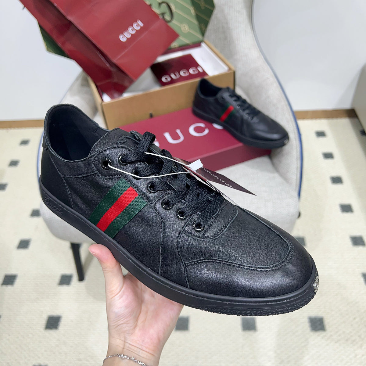 Gucci 2026 Stretch Sneaker Canvas Leather 948358