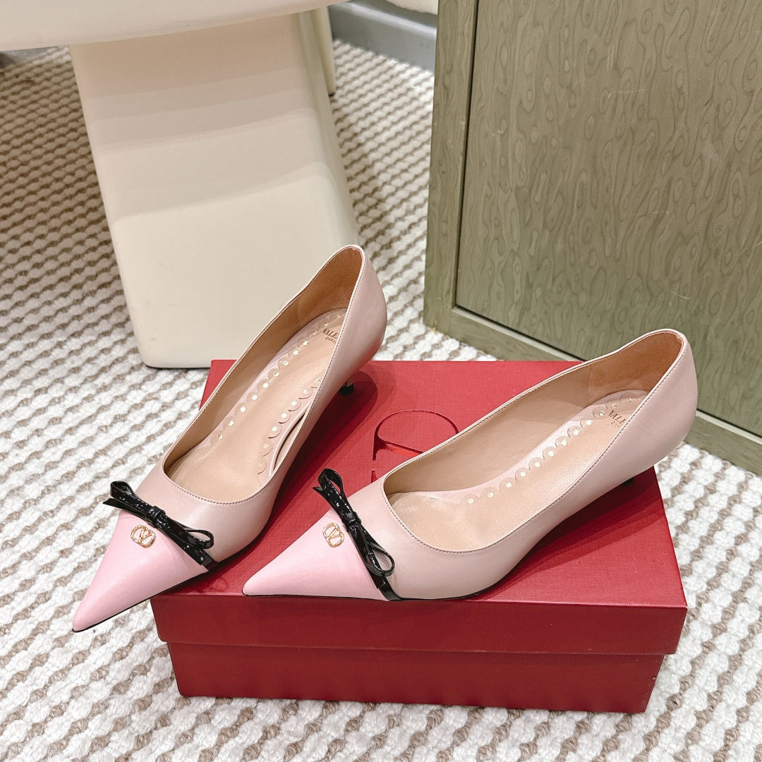 VT 26s Pump 45 Beige Pink Genuine Leather 612250