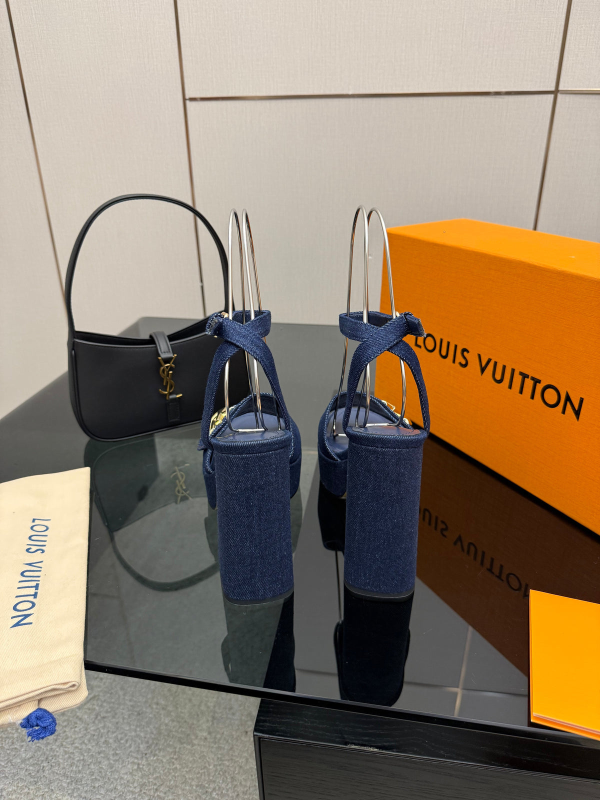 LV 26ss Platform Sandals 110 Blue Denim 629620