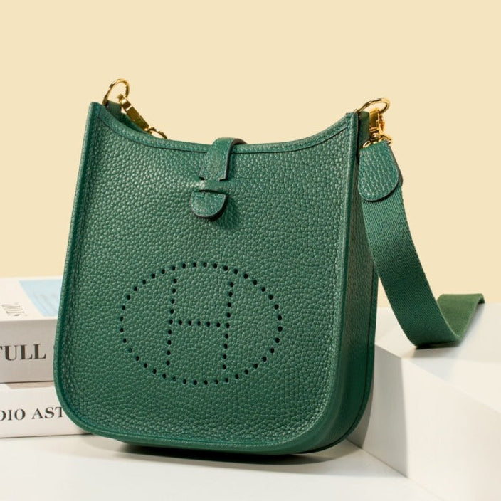 High-end Hermes 2026 Evelyne Bag 17cm Taurillon Clemence Leather Suede 3