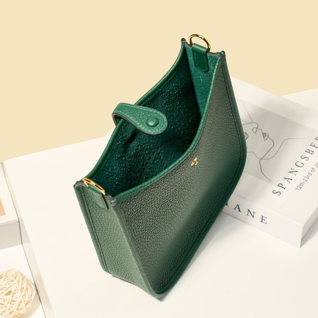 High-end Hermes 2026 Evelyne Bag 17cm Taurillon Clemence Leather Suede 3