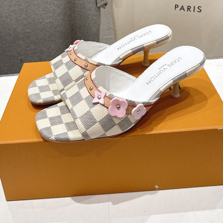 Louis Vuitton 2026 Hight Heels Sandals 55mm Woven Sheepskin 794141