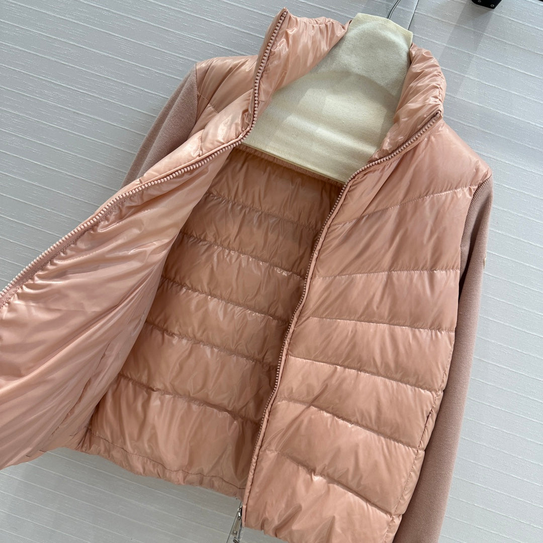 Moncler 25 Jacket Rose Pink Polyester Mix Wool
