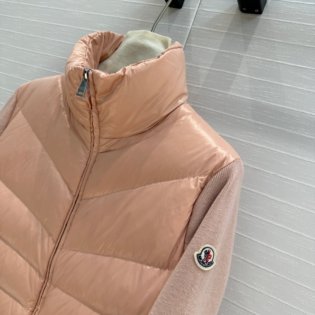Moncler 25 Jacket Rose Pink Polyester Mix Wool