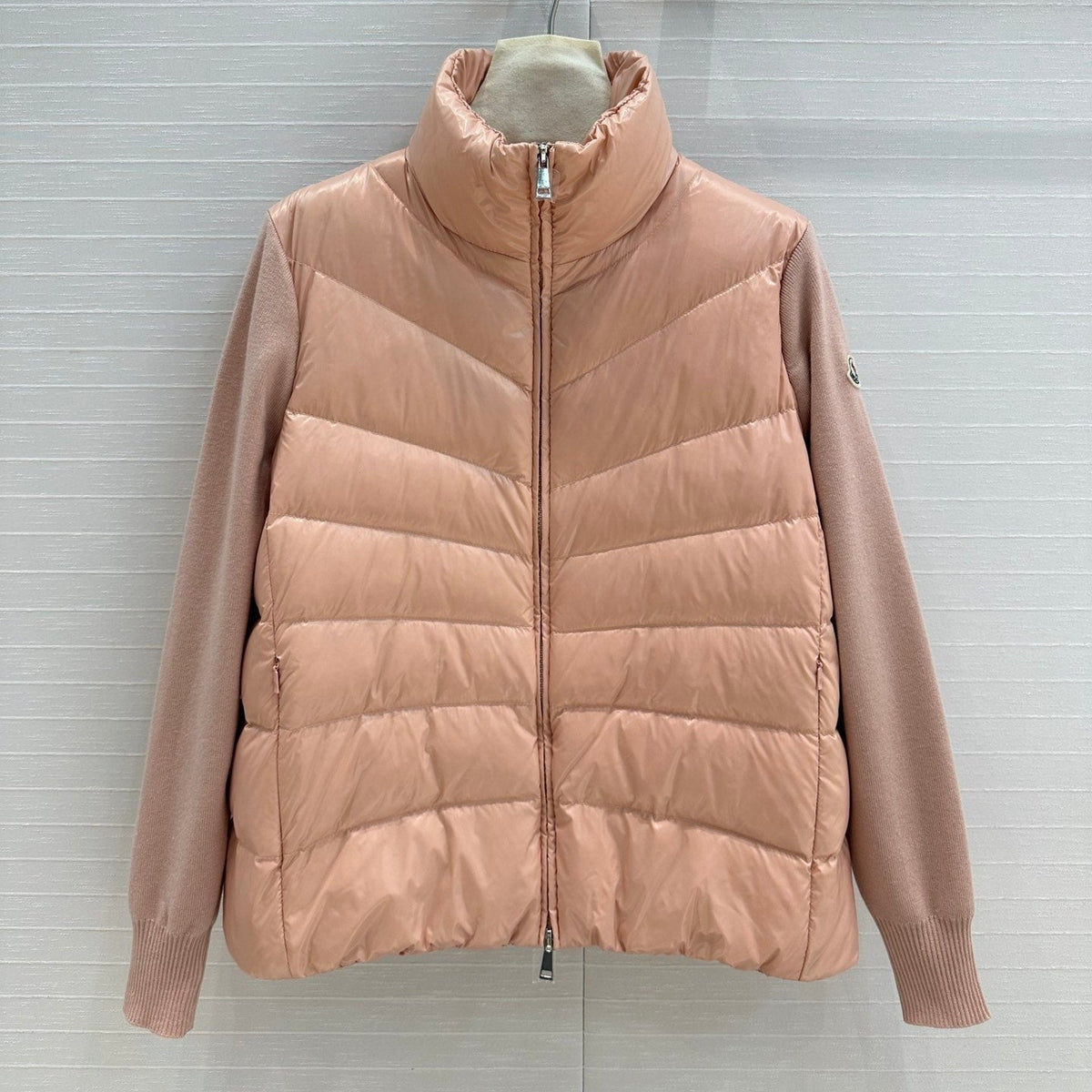 Moncler 25 Jacket Rose Pink Polyester Mix Wool