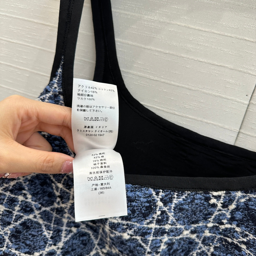 CD 25 Suspender Dress Blue Cotton Silk