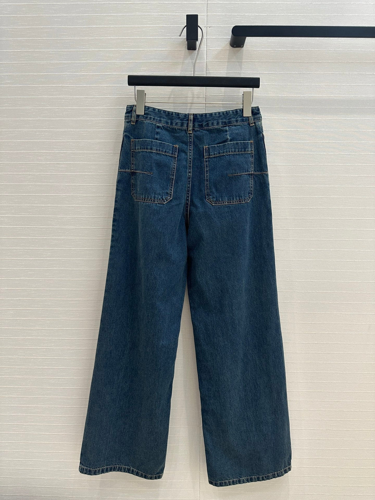 CD Stripe Straight Jeans Blue Cotton