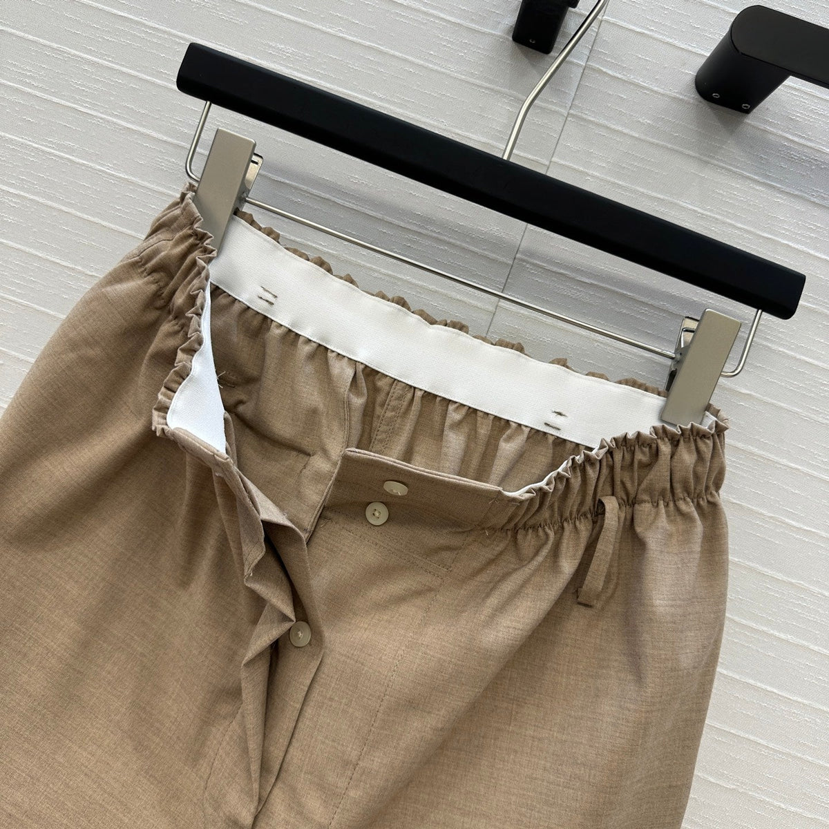 Prada 25 Short Light Brown Cotton
