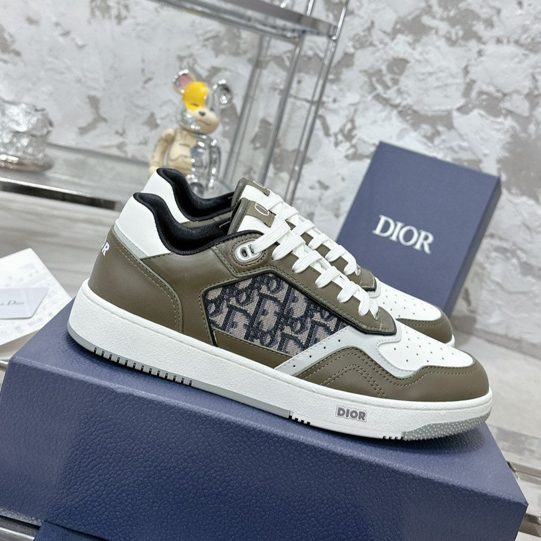 CD B27 Low-Top Sneaker 30mm In Moss Brown Monogram Calfskin 100799