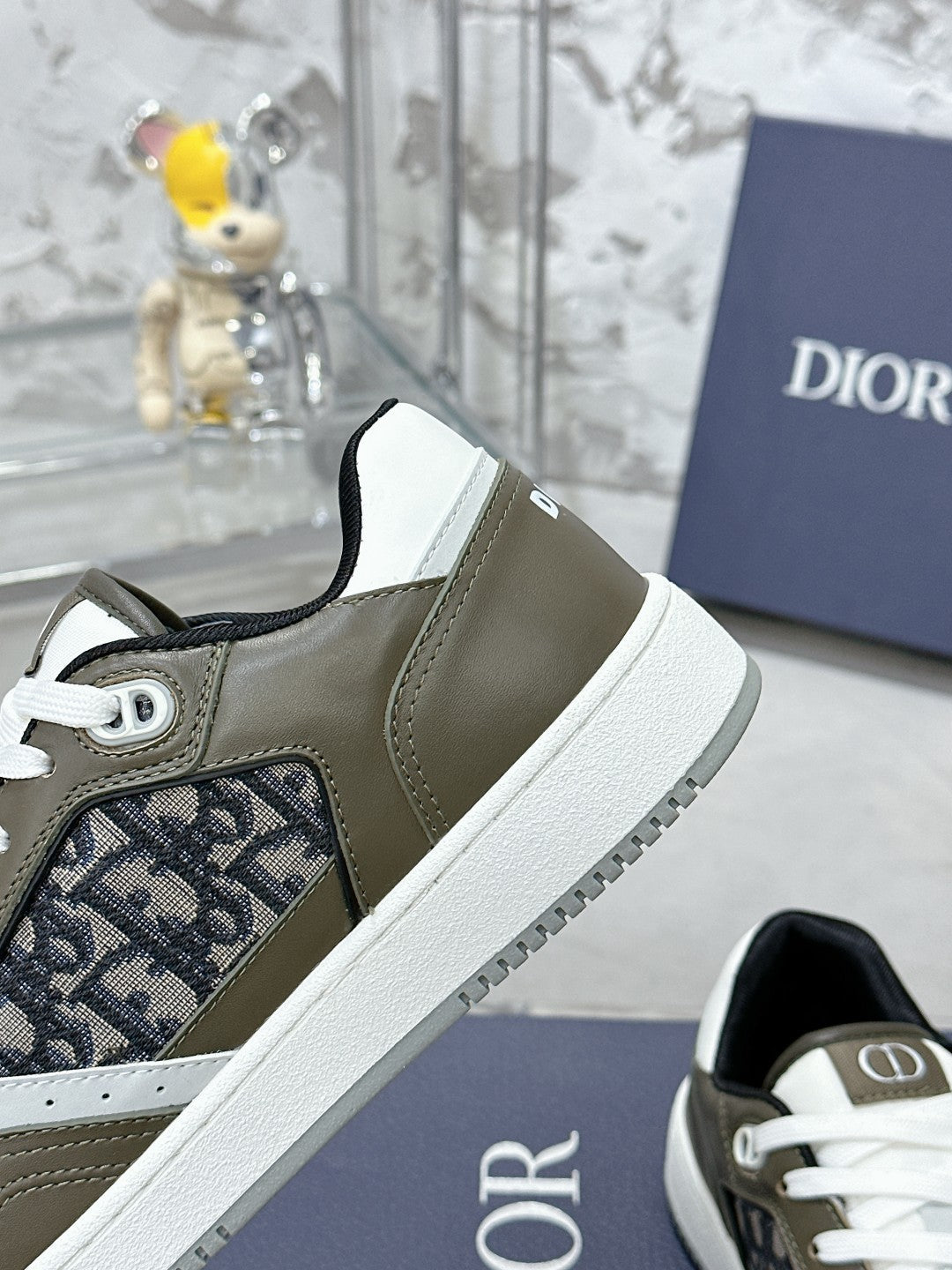CD B27 Low-Top Sneaker 30mm In Moss Brown Monogram Calfskin 100799