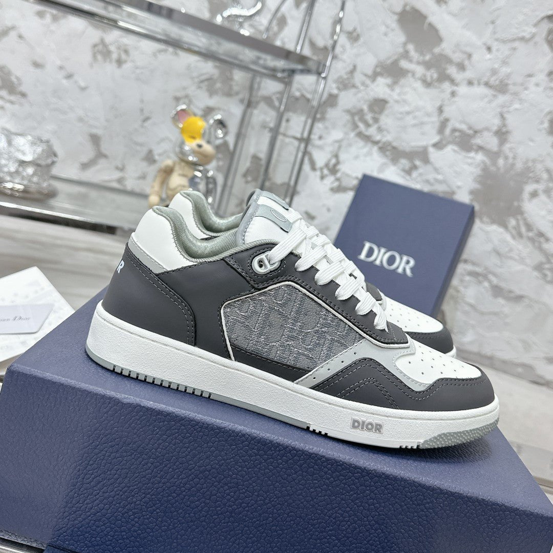 CD B27 Low-Top Sneaker 30mm In Grey Black Monogram Calfskin  100801
