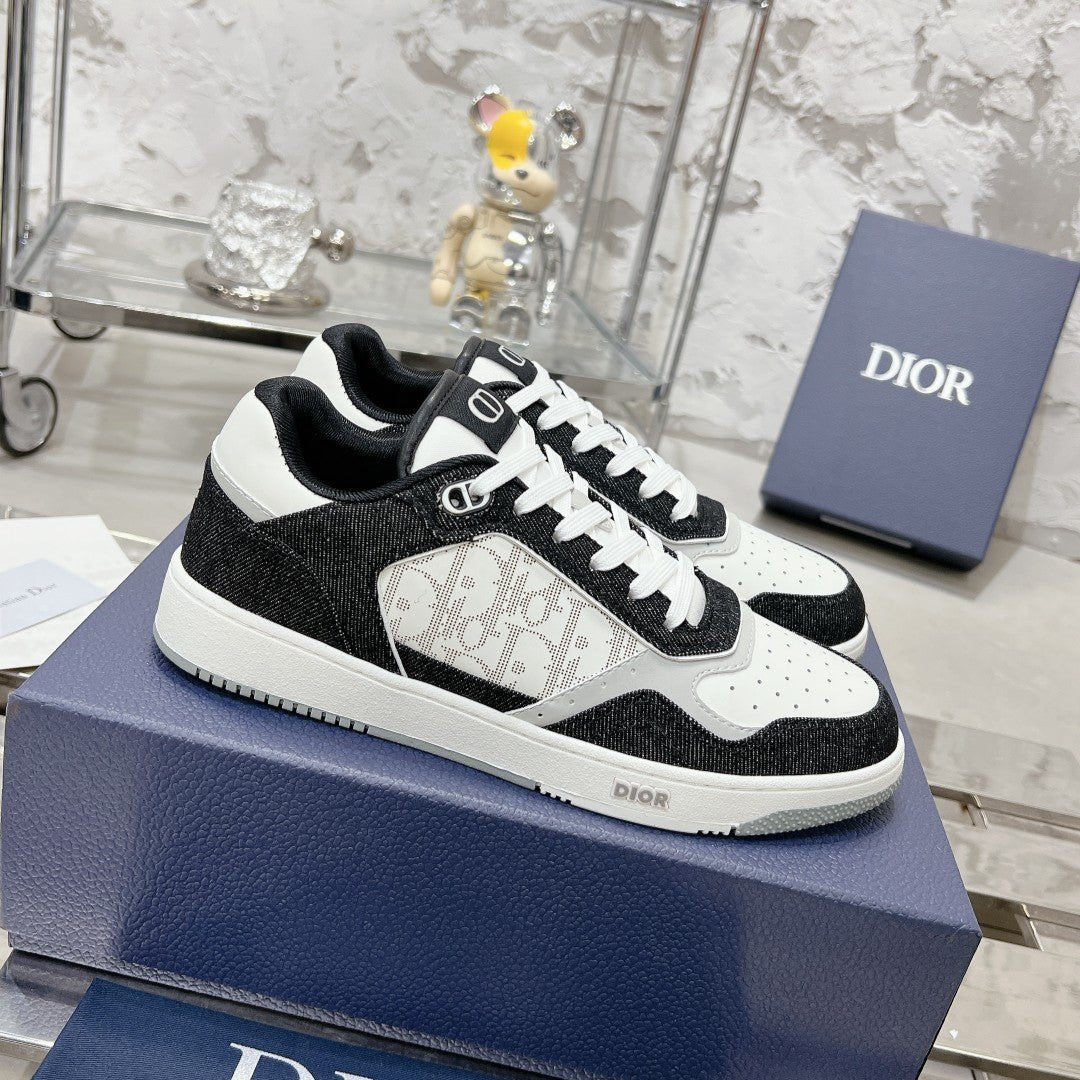 CD B27 Sneaker 30mm In Black Mix White Denim Fabric 100627