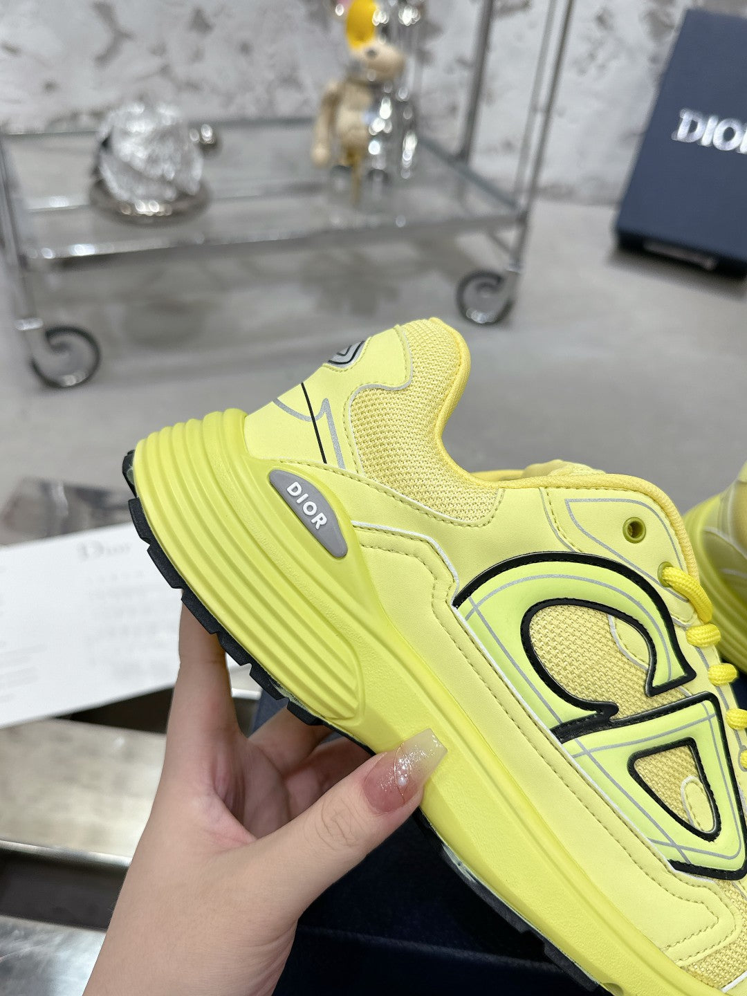 CD B30 Sneaker 35mm In Yellow Mesh Fabric 100642