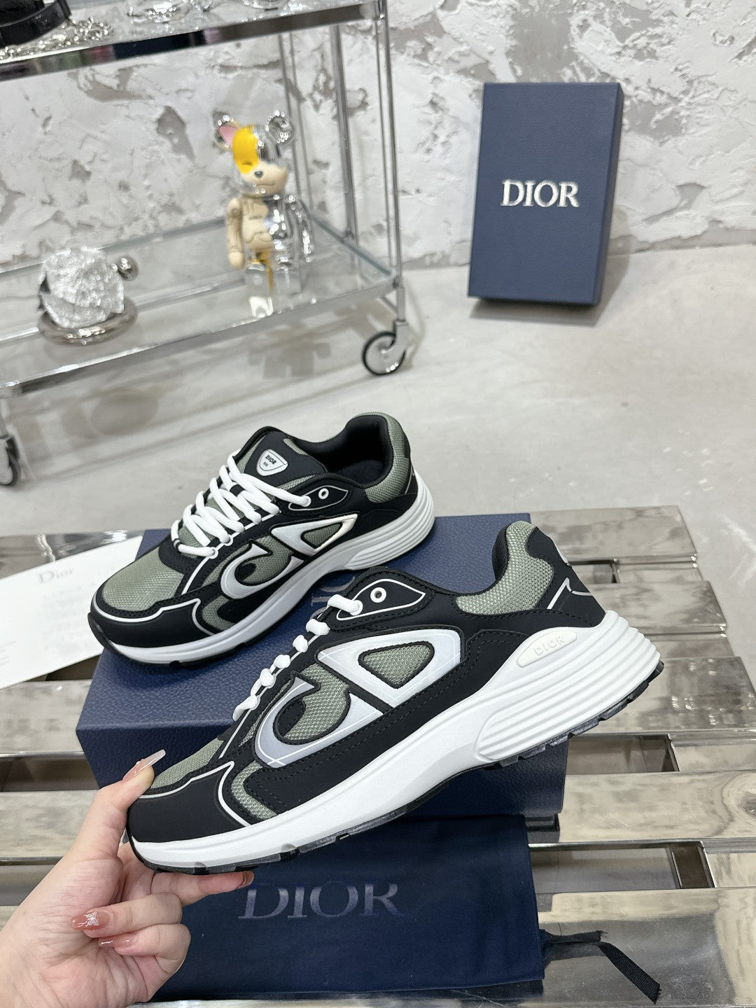 CD B30 Sneaker 35mm In Black Mesh Fabric 100646
