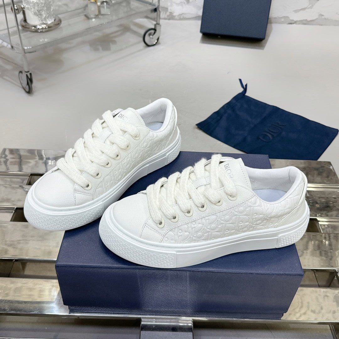 CD B33 Sneaker 30mm In White Monogram Calfskin 100554