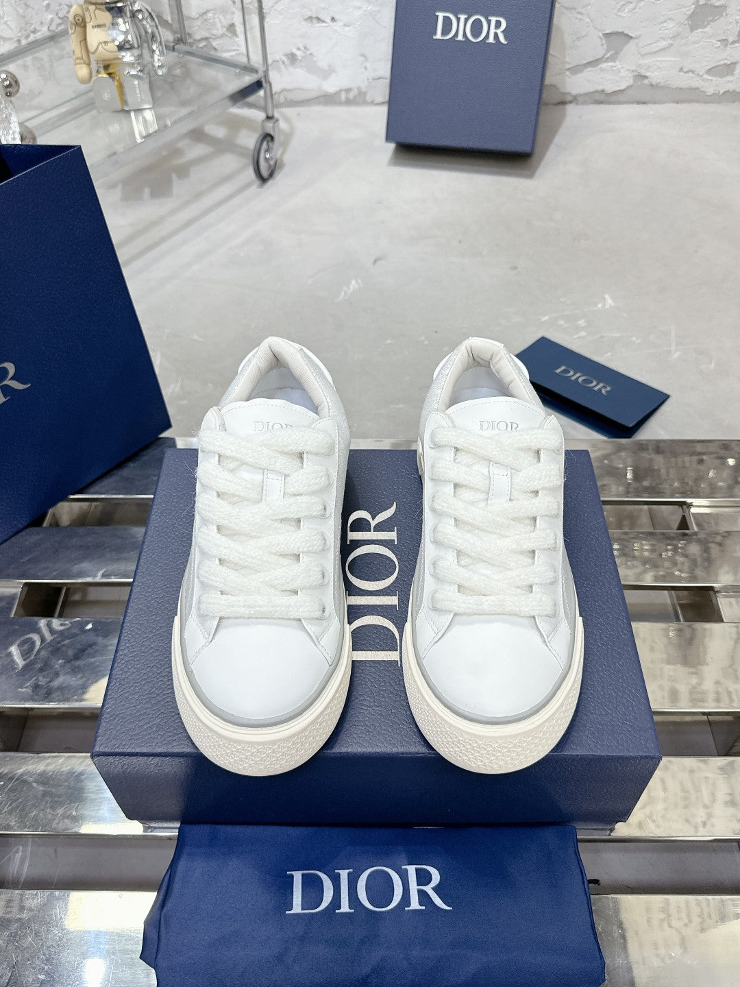 B33 Sneaker 30mm Grey Mix White Monogram Calfskin  103964